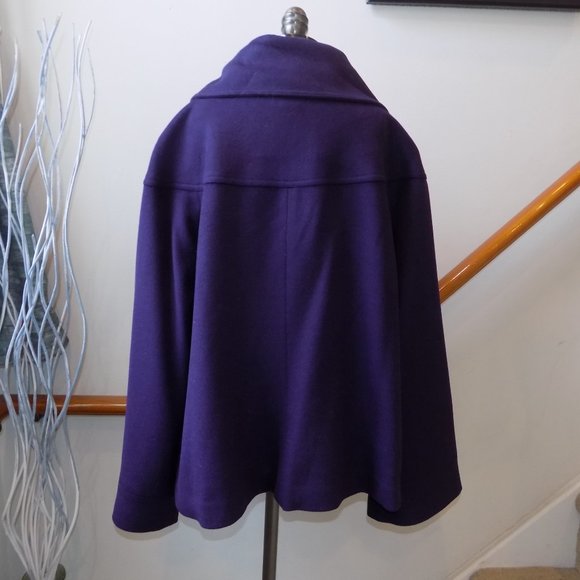 ALFANI Purple Wool Blend Coat Size Large - Picture 3 of 4